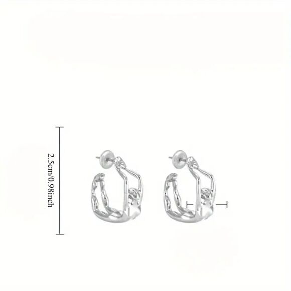 "Judy" Woman Feminine Figural Hoop Earring | Minimalist Bohemian Statement Piece - Picture 3 of 3